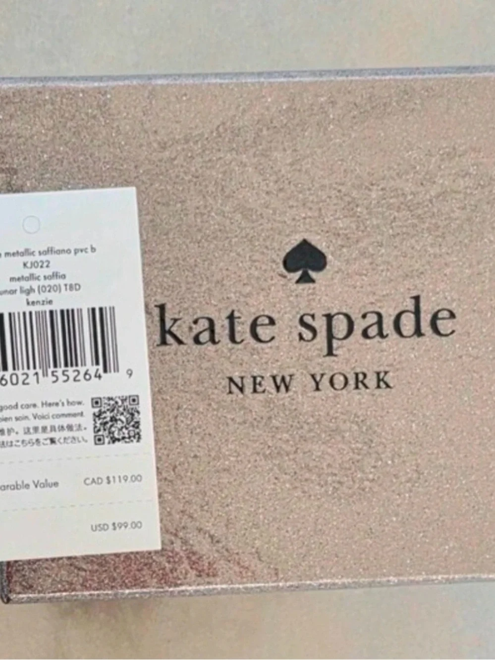 kate spade Kenzie Metallic Small Slim Cardholder